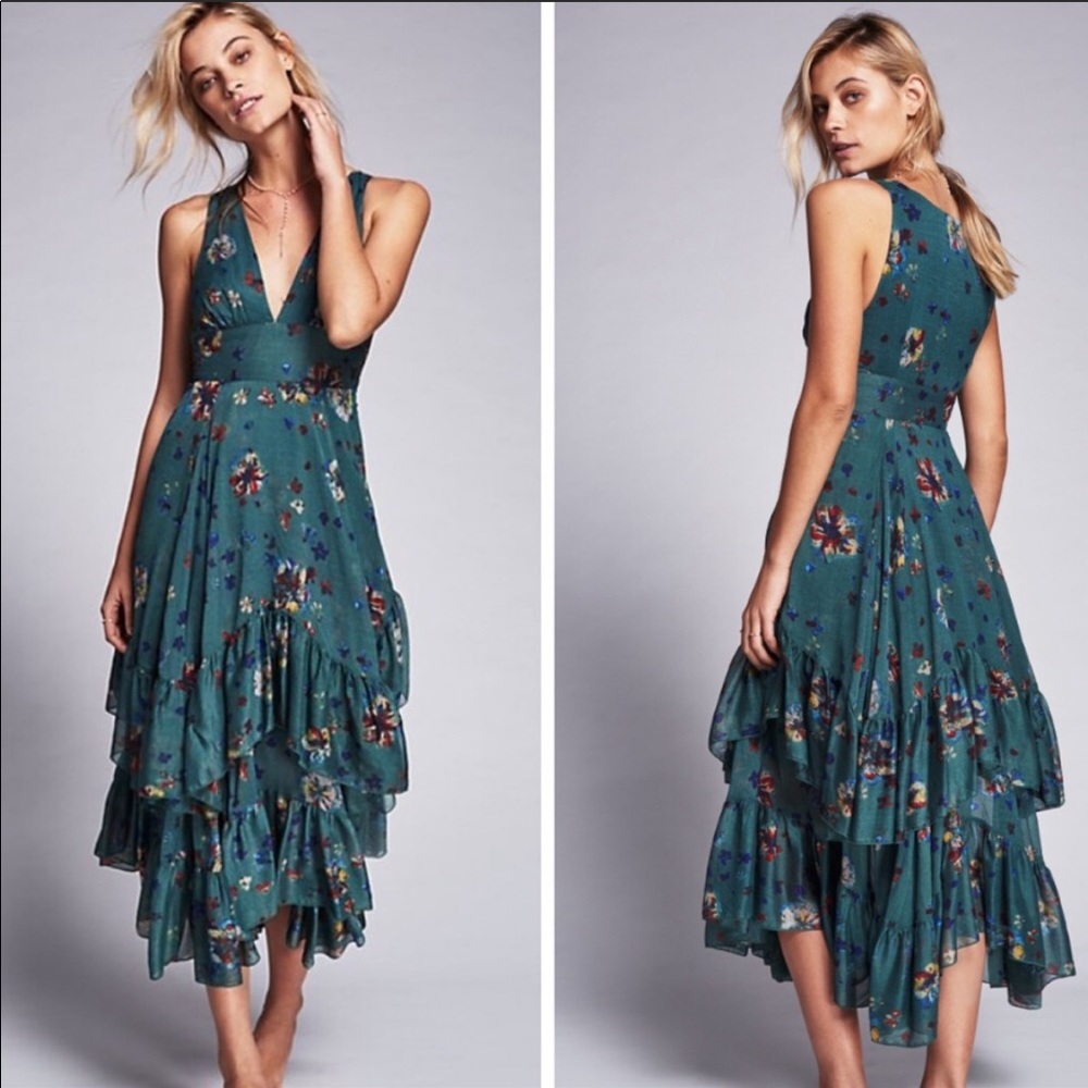 Catching Glances Teal Dress by Free People